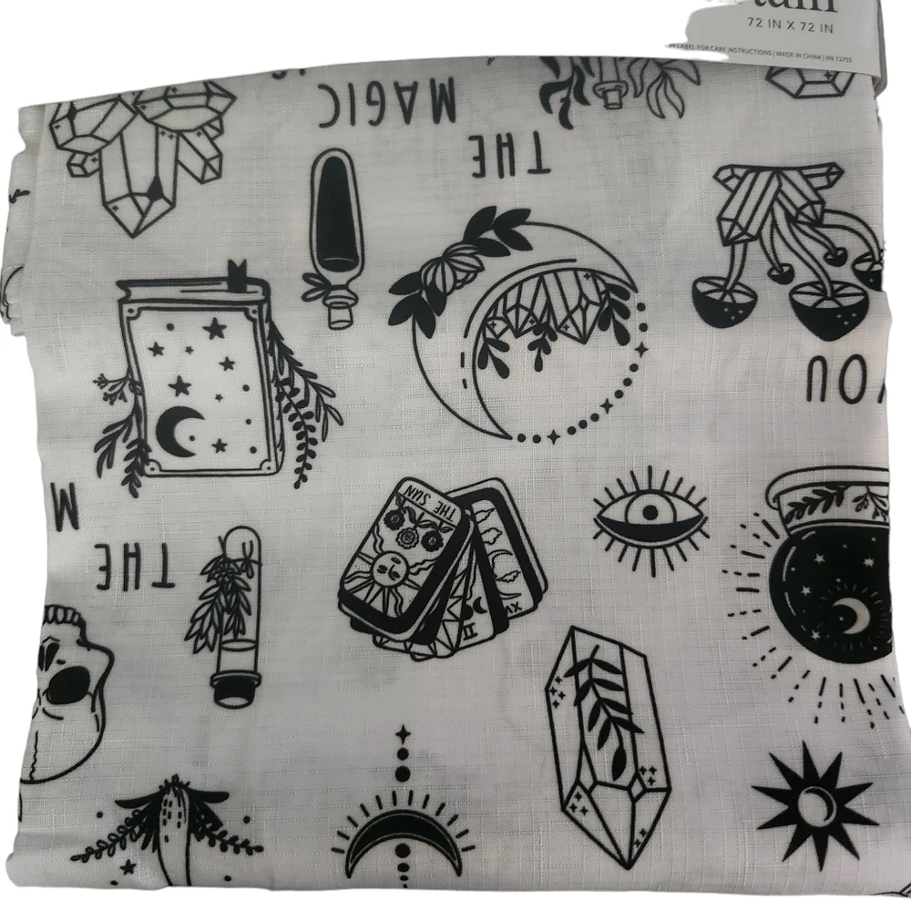 Witch Witchy Fabric Shower Curtain Halloween Decor 72x72